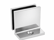 Shower Bracket - Square Reverse Style Wall Mount with Short Leg and Forge Bracket - Polished Chrome